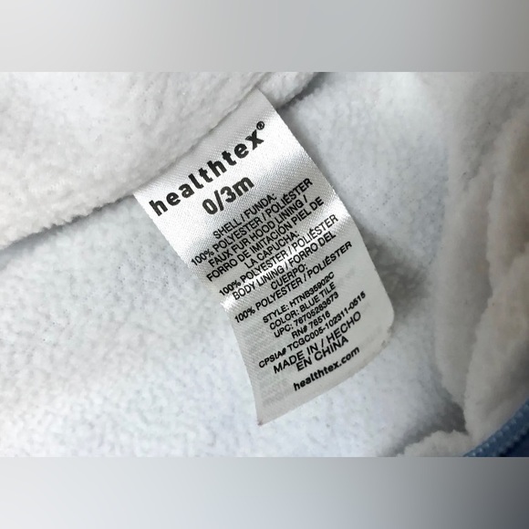 Healthtex Winter Romper 0-3mo Baby Boy Hooded Jumper Football Sports Theme - Picture 4 of 5